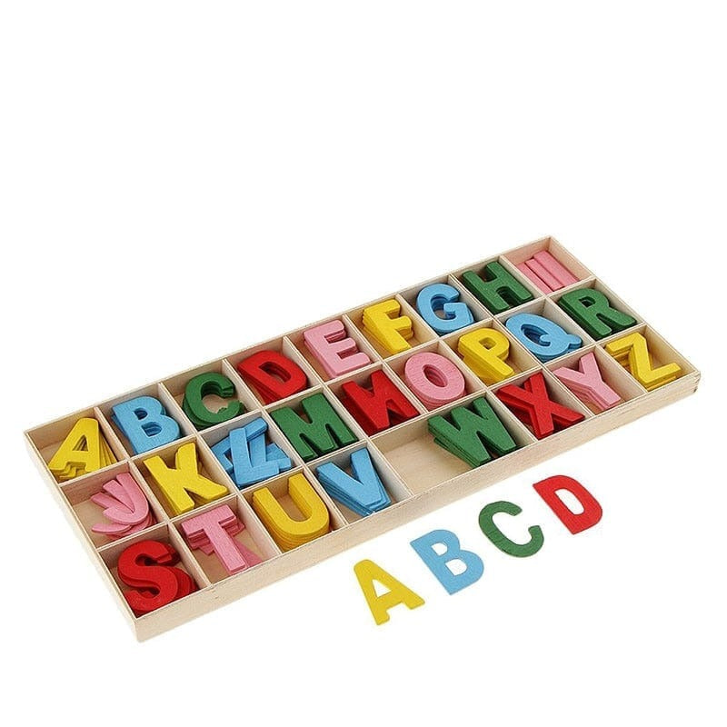 Alfabeto divertido de madeira - 156 peças - One Shoop